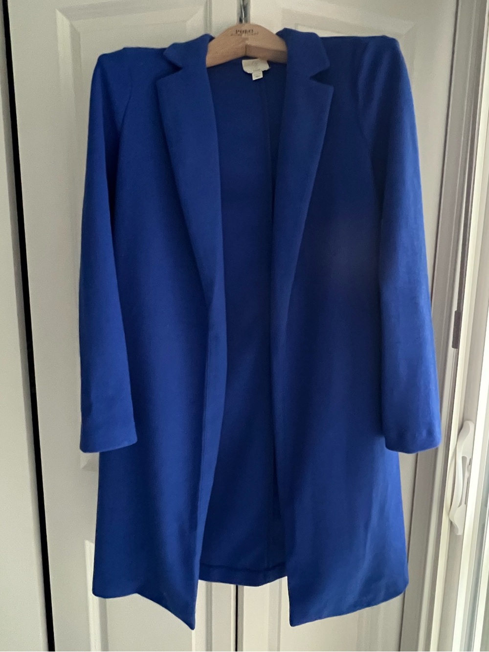 Joie XS Women's Open Front Longline Coat - Royal Blue